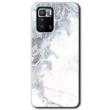 MRCİLETİSİM mrc54196 White Marble Kılıf Baskılı Kapak 5D Tam Kaplayan Cam Poco x3 GT ile uyumlu