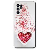 MRCİLETİSİM (mrc55156) Kalpli Şekerleme Kılıf HD Desen Baskılı Arka Kapak Oppo Reno 6 ile uyumlu