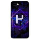 MRCİLETİSİM (mrc56190) Dark Neon Yaprak H Harfi Kılıf HD Desen Baskılı Arka Kapak Oppo Rx 17 Neo ile uyumlu