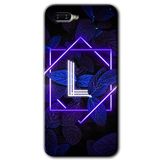 MRCİLETİSİM (mrc56195) Dark Neon Yaprak L Harfi Kılıf HD Desen Baskılı Arka Kapak Oppo Rx 17 Neo ile uyumlu