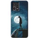 MRCİLETİSİM (mrc56306) Dolunay Yalnızlık Kılıf HD Desen Baskılı Arka Kapak Oppo Reno 7 4G ile uyumlu
