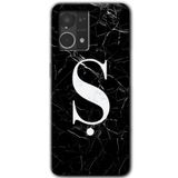 MRCİLETİSİM (mrc56668) Siyah Mermer Desenli Ş Harfi Kılıf HD Desen Baskılı Arka Kapak Oppo Reno 7 4G ile uyumlu