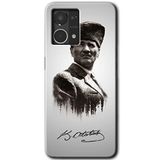 MRCİLETİSİM (mrc56719) Mustafa Kemal Atatürk Kılıf HD Desen Baskılı Arka Kapak Oppo Reno 7 4G ile uyumlu