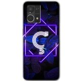 MRCİLETİSİM (mrc56734) Dark Neon Yaprak Ç Harfi Kılıf HD Desen Baskılı Arka Kapak Oppo Reno 7 4G ile uyumlu