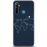 MRCİLETİSİM (mrc582) Tam Ekran Koruyucu Kılıf HD Baskılı Kılıf Uçak ve Dünya Realme 6i ile uyumlu