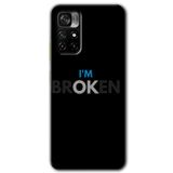 MRCİLETİSİM (mrc58358) Im Broken Kılıf HD Desen Baskılı Arka Kapak+Temperli Cam Poco M4 Pro 5G ile uyumlu