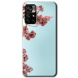 MRCİLETİSİM (mrc58463) Japon Çiçeği Kılıf HD Desen Baskılı Arka Kapak+Temperli Cam Poco M4 Pro 5G ile uyumlu