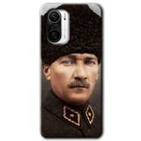 MRCİLETİSİM (mrc58892) Başkomutan Atatürk Kılıf HD Desen Baskılı Arka Kapak+Temperli Cam Poco F3 ile uyumlu