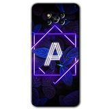 MRCİLETİSİM (mrc6132) Dark Neon Yaprak A Harfi Kılıf Baskılı Kapak Tam Kaplayan Mat Seramik Poco x3 Pro ile uyumlu