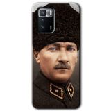 MRCİLETİSİM (mrc61642) Başkomutan Atatürk Kılıf HD Desen Baskılı Arka Kapak+Temperli Cam Poco x3 GT ile uyumlu
