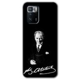 MRCİLETİSİM (mrc62183) Atatürk İmza Kılıf HD Desen Baskılı Arka Kapak Poco x3 GT ile uyumlu