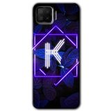 MRCİLETİSİM (mrc644) Dark Neon Yaprak K Harfi Kılıf Baskılı Kapak Tam Kaplayan Mat Seramik Oppo A73 ile uyumlu