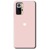 MRCİLETİSİM mrc65733 Sade Kalp Kılıf Baskılı Kapak 5D Tam Kaplayan Cam Xiaomi Redmi Note 10 Pro ile uyumlu