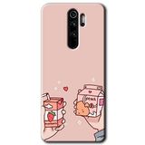 MRCİLETİSİM mrc67001 Meyveli Süt Kılıf Baskılı Kapak 5D Tam Kaplayan Cam Xiaomi Redmi Note 8 Pro ile uyumlu