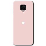 MRCİLETİSİM mrc67383 Sade Kalp Kılıf Baskılı Kapak 5D Tam Kaplayan Cam Xiaomi Redmi Note 9 Pro ile uyumlu