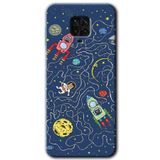MRCİLETİSİM mrc67546 Kedi Galaksi Kılıf Baskılı Kapak 5D Tam Kaplayan Cam Xiaomi Redmi Note 9 Pro ile uyumlu