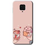 MRCİLETİSİM mrc67551 Meyveli Süt Kılıf Baskılı Kapak 5D Tam Kaplayan Cam Xiaomi Redmi Note 9 Pro ile uyumlu