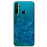 MRCİLETİSİM (mrc6771) Mavi Aura Kılıf Baskılı Kapak Tam Kaplayan Mat Seramik Realme 6i ile uyumlu