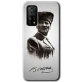 MRCİLETİSİM mrc68104 Mustafa Kemal Atatürk Kılıf Baskılı Kapak 5D Tam Kaplayan Cam Xiaomi Mi 10T Pro ile uyumlu