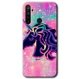 MRCİLETİSİM (mrc68107) Unicorn Kristal Kılıf HD Desen Baskılı Arka Kapak+Temperli Cam Realme 5i ile uyumlu