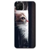 MRCİLETİSİM (mrc682) Kedi Bakışı Kılıf Baskılı Kapak Tam Kaplayan Mat Seramik Oppo A73 ile uyumlu