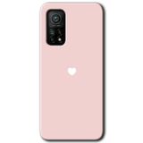 MRCİLETİSİM mrc68483 Sade Kalp Kılıf Baskılı Kapak 5D Tam Kaplayan Cam Xiaomi Mi 10T ile uyumlu