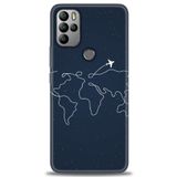 MRCİLETİSİM (mrc7133) Tam Ekran Koruyucu Kılıf HD Baskılı Kılıf Uçak ve Dünya General Mobile GM 21 Pro ile uyumlu
