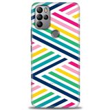 MRCİLETİSİM (mrc7152) Tam Ekran Koruyucu Kılıf HD Baskılı Kılıf Renkli Çubuklar General Mobile GM 21 Pro ile uyumlu