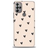 MRCİLETİSİM (mrc7194) Tam Ekran Koruyucu Kılıf HD Baskılı Kılıf Minik Kalpler General Mobile GM 21 Pro ile uyumlu
