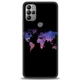 MRCİLETİSİM (mrc7219) Tam Ekran Koruyucu Kılıf HD Baskılı Kılıf Dünya Haritası General Mobile GM 21 Pro ile uyumlu