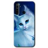MRCİLETİSİM (mrc72413) Cat Glance Kılıf HD Desen Baskılı Arka Kapak Realme 5i ile uyumlu