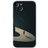 MRCİLETİSİM mrc72659 Space Planet Kılıf HD Desen Baskılı Arka Kapak Temperli Cam iPhone 14 Plus ile uyumlu