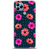 MRCİLETİSİM (mrc7301) Tam Ekran Koruyucu Kılıf HD Baskılı Kılıf Puantiye ve Çiçekler General Mobile GM 21 ile uyumlu
