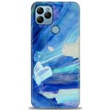 MRCİLETİSİM (mrc7329) Tam Ekran Koruyucu Kılıf HD Baskılı Kılıf Mavi Beyaz General Mobile GM 21 ile uyumlu