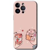 MRCİLETİSİM mrc73601 Meyveli Süt Kılıf HD Desen Baskılı Arka Kapak Temperli Cam iPhone 14 Pro Max ile uyumlu