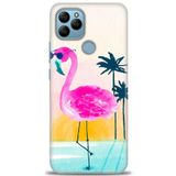 MRCİLETİSİM (mrc7371) Tam Ekran Koruyucu Kılıf HD Baskılı Kılıf Flamingo General Mobile GM 21 ile uyumlu