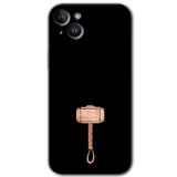 MRCİLETİSİM mrc74265 Thor Çekiç Kılıf HD Desen Baskılı Arka Kapak Temperli Cam iPhone 14 ile uyumlu