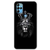 MRCİLETİSİM mrc76485 King Lion Kılıf HD Desen Baskılı Arka Kapak Temperli Cam Omix X500 ile uyumlu