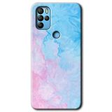 MRCİLETİSİM mrc76499 Blue Art Kılıf HD Desen Baskılı Arka Kapak Temperli Cam Omix X500 ile uyumlu
