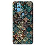 MRCİLETİSİM mrc76613 Mat Mandala Kılıf HD Desen Baskılı Arka Kapak Temperli Cam Omix X500 ile uyumlu
