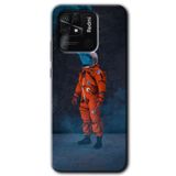 MRCİLETİSİM (mrc76641) Smoke Astronot Kılıf HD Desen Baskılı Arka Kapak+Temperli Cam Xiaomi Redmi 10C ile uyumlu