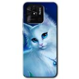 MRCİLETİSİM (mrc76813) Cat Glance Kılıf HD Desen Baskılı Arka Kapak+Temperli Cam Xiaomi Redmi 10C ile uyumlu