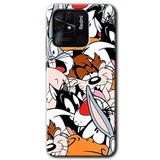 MRCİLETİSİM (mrc76989) Karakterler Kılıf HD Desen Baskılı Arka Kapak+Temperli Cam Xiaomi Redmi 10C ile uyumlu