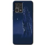 MRCİLETİSİM mrc77016 Gecenin Kraliçesi Kılıf HD Desen Baskılı Arka Kapak+Temperli Cam Oppo Reno 7 4G ile uyumlu