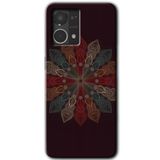 MRCİLETİSİM mrc77080 Mandala Flower Wal Kılıf HD Desen Baskılı Arka Kapak+Temperli Cam Oppo Reno 7 4G ile uyumlu