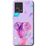 MRCİLETİSİM mrc77107 Uzaylı Kız Kılıf HD Desen Baskılı Arka Kapak+Temperli Cam Oppo Reno 7 4G ile uyumlu