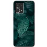 MRCİLETİSİM mrc77139 Yağmurlu Yaprak Kılıf HD Desen Baskılı Arka Kapak+Temperli Cam Oppo Reno 7 4G ile uyumlu