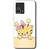 MRCİLETİSİM mrc77154 Sevimli Kedi Kılıf HD Desen Baskılı Arka Kapak+Temperli Cam Oppo Reno 7 4G ile uyumlu