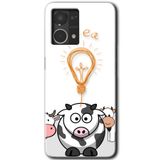 MRCİLETİSİM mrc77217 İdea Lamp Kılıf HD Desen Baskılı Arka Kapak+Temperli Cam Oppo Reno 7 4G ile uyumlu