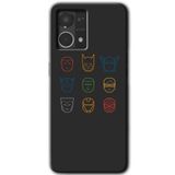 MRCİLETİSİM mrc77239 Avengers Minimalism Kılıf HD Desen Baskılı Arka Kapak+Temperli Cam Oppo Reno 7 4G ile uyumlu